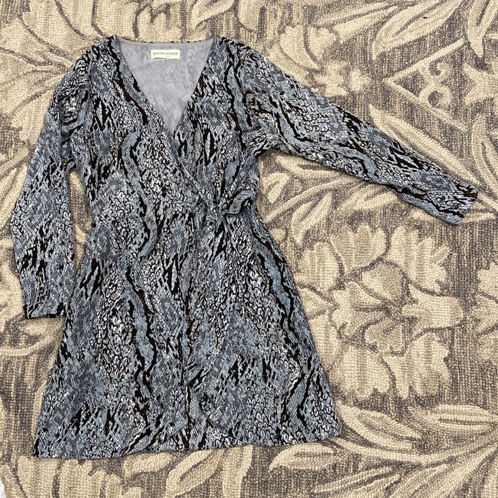 Snake print dress worn once!! Wrap dress